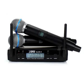 GLXD4 UHF Bezvadu Mikrofons Profesionālās BETA58A BETA 58A Rokas Bezvadu Mikrofons ar Uztvērēju Karaoke Runas Skaļrunis