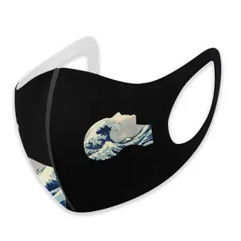 Blue Wave Hokusai Liels Vilnis Manā Galvā DIY masque adulte lavable mazgājams atkārtoti sejas maska maska ar mutes dizaina smieklīgi