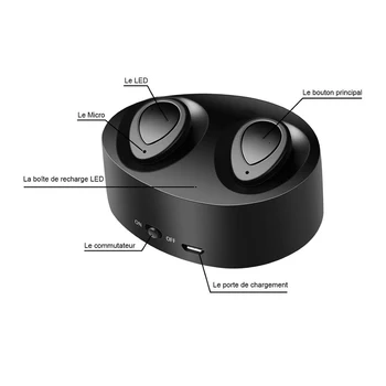 TWS-K2 Portatīvie Mini Bluetooth Bezvadu Austiņu, ar Uzlādes Box Stereo Skaņas Sporta Austiņas Earbuds Ar Mikrofonu