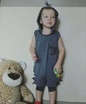 Modes Jaundzimušo Zīdaiņu Kombinezonus Baby Boy Meitene Bērniem Dinozauru Formas Romper Jumpsuit Noņemams, Cepure, Apģērbs Bērniem Apģērbs