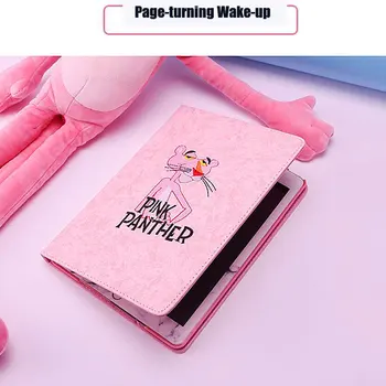 3D izšuvumi Pink Panther Shell For iPad 2 3 4 Mini 1 2 3 4 Gaisa 1 2 2018 Cute Karikatūra Smart Miega Mosties iPad Pro 9.7 collas