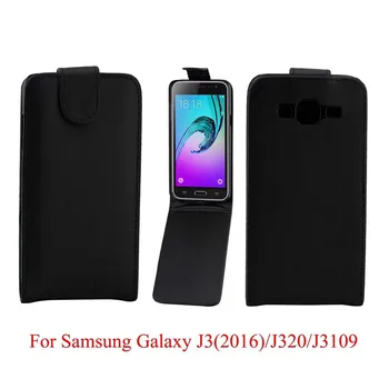 Coque PU ādas telefonu gadījumos Flip Cover For Samsung Galaxy J3 J310 J3(2016) Atpakaļ Tālruņa Somas Vertikāli uz Augšu-uz Leju Atvērt ādas maisiņš
