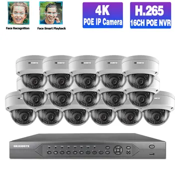 5MP 16 Kanāls Cctv Kameras 4K 8ch VRR Komplekts Āra CCTV Drošības Kameras Sistēmas Komplekts POE IP Dome Kamera Video Novērošanas Komplekts