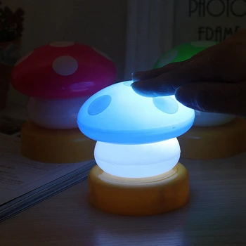 Gudrs sēņu enerģijas taupīšanas touch pat led lampas, baterijas romantiska nakts gaisma guļamistabai gultas lamparas
