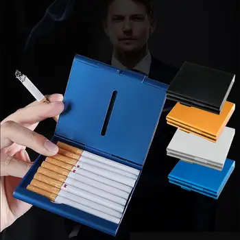 Peļņu Cigarešu Lietā Šķiltavas ar USB Uzlādes Pretvēja Cigarešu Lietā Alumīnija Sakausējuma Turētājs 20Pcs Cigarešu