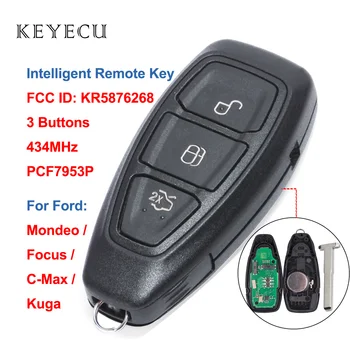 Keyecu Nomaiņa Viedās Tālvadības Atslēgu 434MHz ID49 Ford Focus C-Max, Focus Grand C-Max, Mondeo Kugas FCC ID: KR5876268