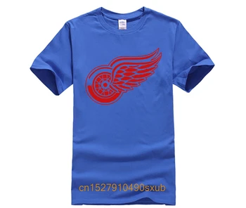 Jaunais Detroitas Red Wings T kreklu, kokvilnas Liela & Garš Logo Modes Spārniem Īsām Piedurknēm hip hop t t krekls vīriešiem