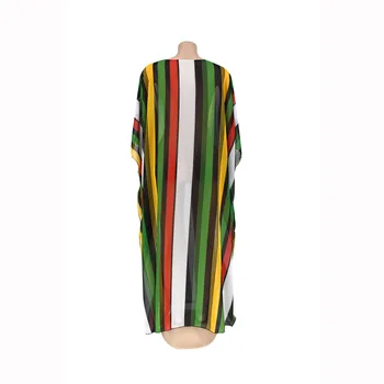 Dashiki Āfrikas Kleitas Sievietēm Jaunu Šifona Plus Lieluma Svītrainām Āfrikas Vasaras Kleita Maxi Ilgi Gadījuma Zaudēt Tērpu Āfrikas Apģērbi