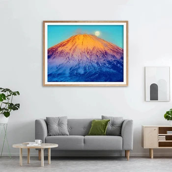 EverShine 5D Dimanta Krāsošana Kalnu Rinetstones Mākslas Dimanta Izšuvumi Mount Fuji Dekorācijas Cross Stitch Hobijs, Mājas Dekoru