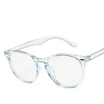 Zilā Gaisma Brilles Datoru Pārredzamu Lēcu Apaļas Brilles Rāmis Sievietēm, Optiskās Brilles Rāmis Vīriešiem