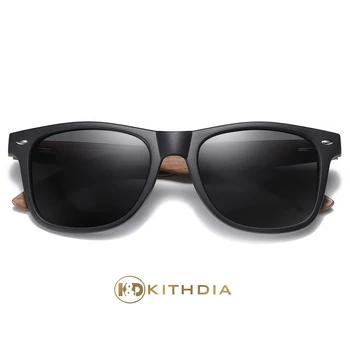 Kithdia Videi Draudzīgu Melnā Valrieksta Koka UV400 Polarizētās Bambusa Saulesbrilles Vīriešu Modes Moderns Anti Zils Lēcas S7061h