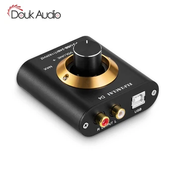 Douk Audio Mini USB DAC Audio Adapteris Austiņu Pastiprinātāju Datoru Ārējās USB Skaņas Kartes Digitālā uz Analogo Pārveidotāju