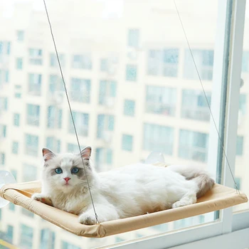 Elpojošs Pet Karājas Gulta Kaķis Guļamtīkls Sūcējs Saulainā Logā Uzstādīts Asari Kaķis Gultas Ar Koka Plauktu Sēdekļa Kaķiem, Suņiem Produkti