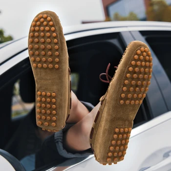 2020. gada vasaras jauna āda Mīksta grunts vīriešu ikdienas apavi elpojošs neslīdoša braukšanas kurpes, Liela izmēra Laivu kurpes Loafe 38-47