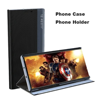Magnētiskā Smart View Window Flip Case for Samsung Galaxy S7 Malas S8 S9 S10 S20 Ultra Piezīme 8 9 10 Plus A20 A51 A71 A81 Flip Case