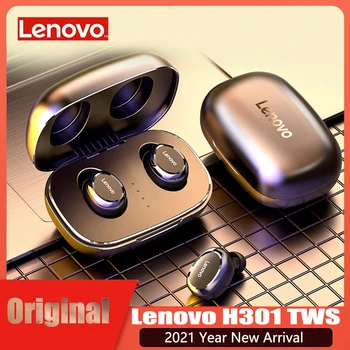 Sākotnējā Lenovo H301 TWS Bezvadu Austiņas Bluetooth Austiņas Mini Touch Kontroli Sporta Earbuds ar Mic Android/IOS