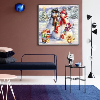 Yi Spilgti Dimanta Krāsošana 5D Sniegavīrs Dimanta Mozaīkas Ziemassvētku Pilna Urbt Fāzēm, Izšuvumi Karikatūra Attēlu Rhinestones Sienas Māksla