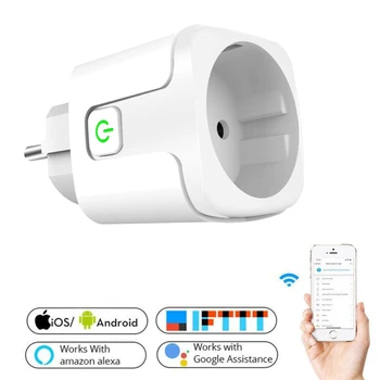 16.A ES Smart Wifi Kontaktdakšu Strāvas Monitors Smart Home Wifi Bezvadu Kontaktligzdu Strādā Ar Alexa, Google Home Apple Mājas APP