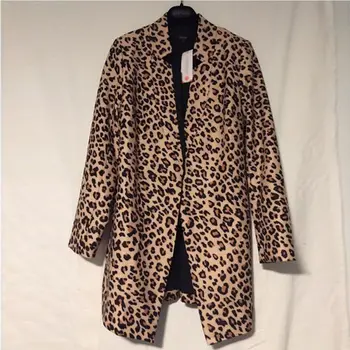 Karstā Pārdošanas Modes Plus Lieluma OLA Darba Valkāt Žaketes Vintage Dzīvnieku Čūska Leopards Izdrukāt Jaka Sievietēm, Bleizeri, Garās Piedurknes Sexy Mētelis
