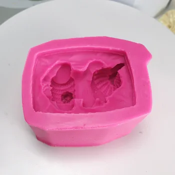 Jaunas Ielidošanas Dizaina 3D Baby Silikona Veidnē Bērnu Ģērbies Zaķis Šokolādes Fondants Kūka Dekorēšanas Instrumentiem H716