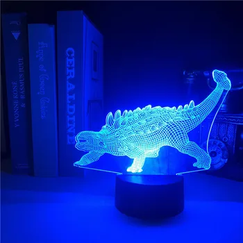 Ar Ankylosaurus Dinozauri APP Kontroles 3D Lampas Dzīvnieku Spilgti Bāzes Multi-krāsu ar Remote Touch Sensors Tiešā Piegāde Atmosfēru
