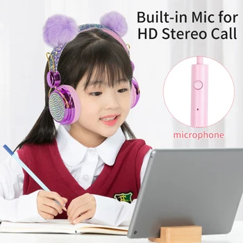 Kaķis Bluetooth 5.0 Austiņas LED Trokšņa Mūzikas Stereo, Atceļot Meitenes Bērniem, Austiņas, 3,5 mm Ar Mikrofonu Austiņas, Datoru Spēlētājs