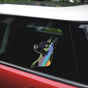 Radošā Doberman Pinscher Suņu Auto Uzlīmi, kas ražots Japānā Sacīkšu Automašīnu, Motociklu Uzlīmes Segtu Skrambām PVC 22 cm X 13Cm
