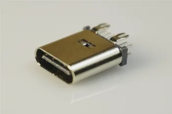 5 gab USB 3.1 C Tipa Savienotājs 14 Pin Female Ligzda traukā Ar Caurumiem PCB 180 Vertikālais Vairogs USB-C