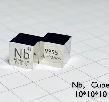 SPOGULIS PULĒTA Augstas Tīrības 99.95% Niobija Nb Metāla Elementu Periodiskā Tabula Cube 10mm