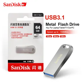 SanDisk USB 3.1 USB Flash Disks 128GB Pen Drive Max 150MB/s CZ74 256 GB 64GB, 32GB Pendrive 16GB Atbalstu Oficiālai