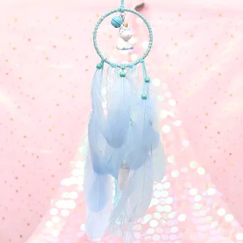 Dāvanu Romantisks Apgaismojums Led String Lampas Rozā Krāsa Unicorn Dreamcatcher DIY Piekārtiem Rotājumi, Jaunā Gada Dāvana Mazulim Bērniem