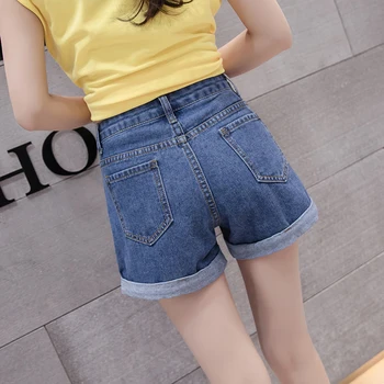 Korejas Sieviešu augsto vidukli, džinsa bikses, 2019. gada vasarā Liela izmēra Atpūtas Dāmas džinsa bikses, Jauniešu apģērbi Vintage sexy zīmolu bikses