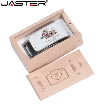 JASTER custom Uzņēmuma Logo, usb 2.0 Flash pen drive 32GB 4GB 8GB 16GB Pendrive Ādas Usb+Kārba (bezmaksas custom logo)
