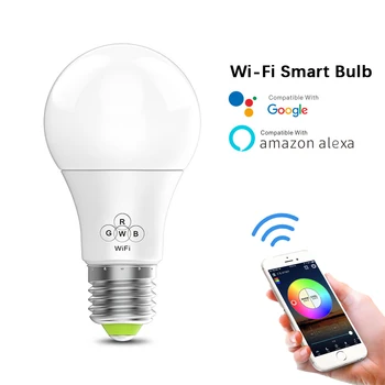 WiFi Smart Lampas Gaismas Aptumšojami LED Spuldzes Musice Balss Smart Dzīves APP Bezvadu Tālvadības pults Darbojas ar Alexa, Google Home