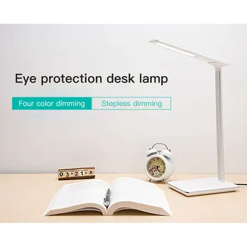 2 In 1 Salokāms LED Galda Lampa ar Qi Bezvadu Lādētāju 4 Spilgtuma Regulēšana Auto Taimeris Acu Aizsardzībai Lasīšanas Gaismas galda lampa