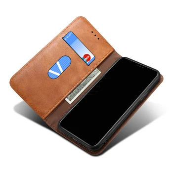Luksusa Retro Ādas Pārsegu, Lai XiaoMI POCOPHONE X3 NFC Gadījumā Seifa Kartes Stāvēt Magnētisko Grāmatas Vāka MI Poco M3 Gadījumos