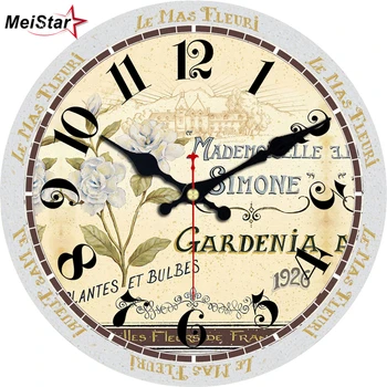 MEISTAR Vintage Ziedu Kārtas Antīko Pulksteņu Mājas & Dārzs, Virtuves, Istabas, Mājas Dekoru, Sienas Pulksteņu Mākslas Lielo Sienas Pulksteni horloge murale