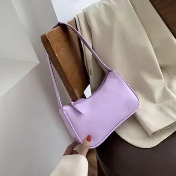 Retro dāmas rokassomiņā modes 2020. gadam dāmas mīksta ādas somiņa mazo padusē spilvenu mini gadījuma retro pleca soma
