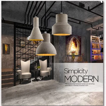 Art deco rūpniecības cementa karājas lampa E27 LED retro kulons gaismas ar 5 stilus, restorāns dzīvojamā istaba guļamistaba viesnīcu