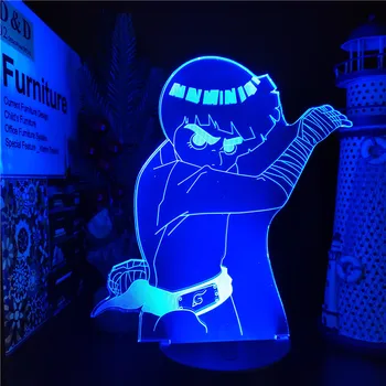 Anime 3D Lampas Naruto Rock Lee Attēls LED Nightlight Bērniem, Bērnu, Meiteņu Guļamistaba Dekori Galda Gaismas Manga Bērnu Ziemassvētku Dāvanu Nakts Gaisma