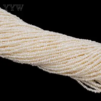 Augstas Kvalitātes 2-3mm Dabīgo Saldūdens Pērļu Krelles balta Baroka Pērle Zaudēt Krelles Par DIY Kaklarota Bracelat Rotaslietu izgatavošana