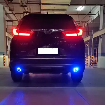 Universālā Automobiļa Oglekļa Šķiedras Izplūdes Muffler Padoms Cauruli ar Sarkanu/Zilu LED Gaismas