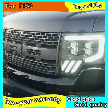 Auto Stils Lukturu Ford F150 Lukturi 2009. -. Gada Raptor Lukturi LED dienas gaitas lukturi+HighBeam+LowBeam+Pagrieziena Signāla Gaismu