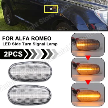 2gab Par Alfa Romeo Mito 147 GT Fiat Bravo Dynamic Skaidrs, LED Sānu Gabarītlukturi Gaisma Bultiņas Pagrieziena Signāla Blinker Indikators