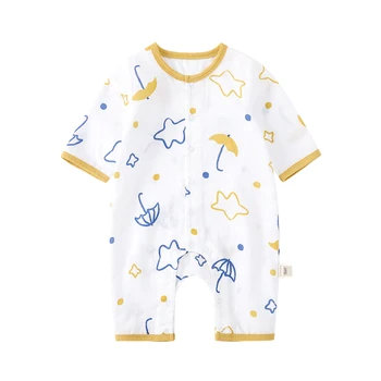 Pureborn Jaundzimušo Unisex Baby Romper Krāsains Karikatūra Drukāt Pidžamas Baby Boy Meitene Jumpsuit Kokvilnas Vasaras Apģērbu Ar Garām Piedurknēm