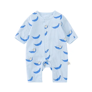 Pureborn Jaundzimušo Unisex Baby Romper Krāsains Karikatūra Drukāt Pidžamas Baby Boy Meitene Jumpsuit Kokvilnas Vasaras Apģērbu Ar Garām Piedurknēm