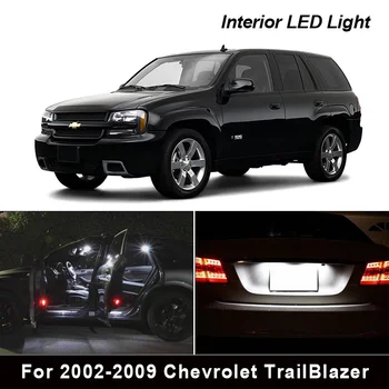 14Pcs LED Spuldzes Interjera Pakete Komplekts 2002-2009 Chevrolet TrailBlazer Kartes Dome Bagāžnieka Durvis Licence plate light