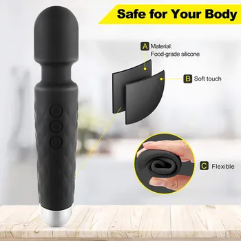 2020 Spēcīgs AV Vibrators Burvju Nūjiņu Maksts Klitora Stimulators Vibratori Seksa Rotaļlietas Sievietēm G Spot Masturbator USB Dildo