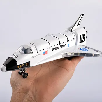 Jauns Sakausējuma Space Shuttle Die Cast Kosmosa Kuģi, Kosmosa Plaknē Kosmosa Modelis, Garums 19Cm Ar Gaismu, Mūziku, Bērniem Rotaļlietas
