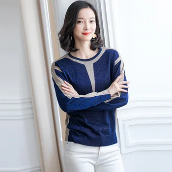 Adīti Džemperi Sieviešu Džemperi 2020. Gada Vasaras Gaismu Zīda Plats Piedurkņu Modes Šiks Džemperis Džemperi Vilkt Femme Sieviešu Adīt Augšu